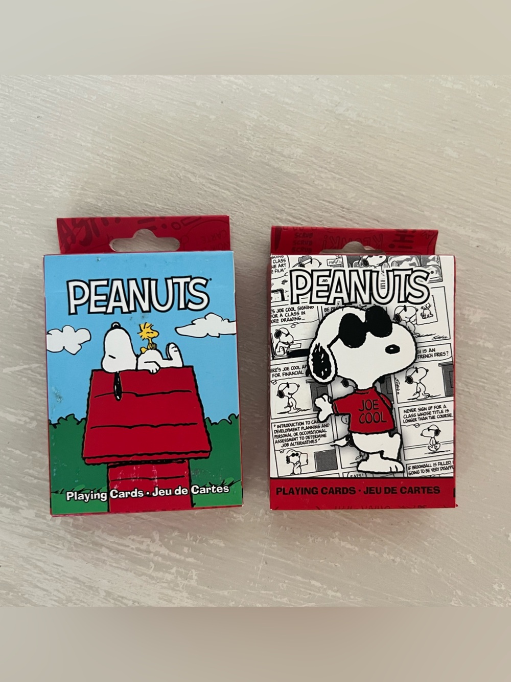 NEW Peanuts Snoopy Playing Cards 2 Deck Set Aquarius Joe Cool Charlie Brown
